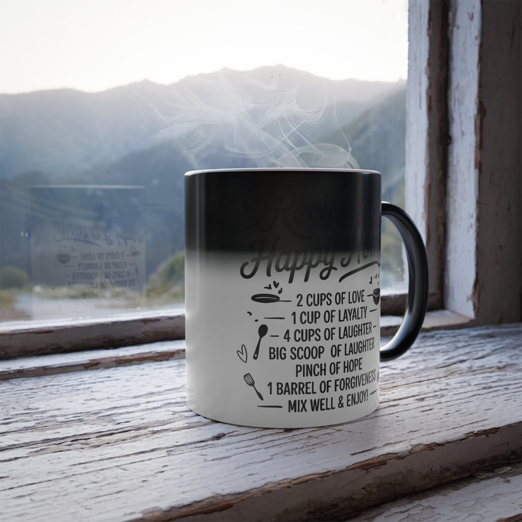 Retro Home Coffee Recipe Mug | Color Morphing 11oz, Happy Family, Home, Father