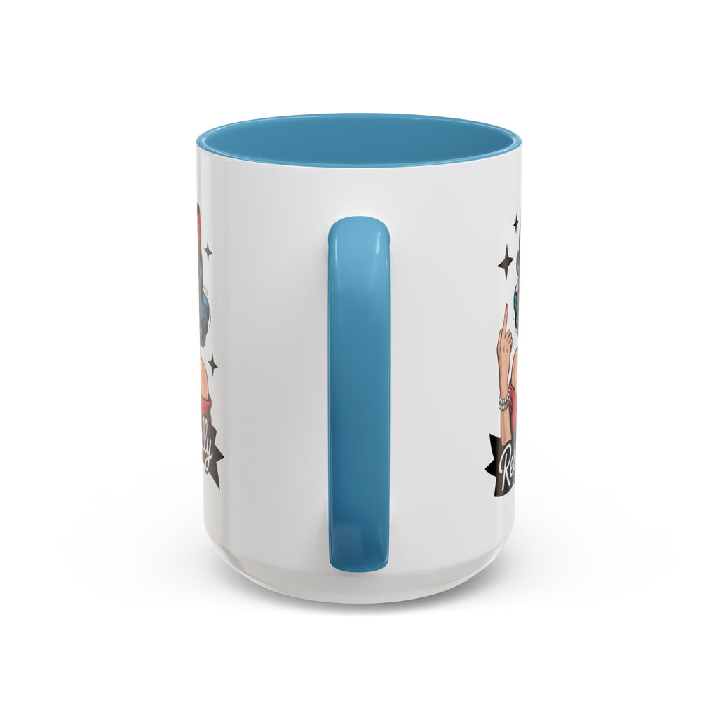 Retro Pinup Woman Saying Respectfully Mug | Vintage 50s Rockabilly, Retro, Jokes