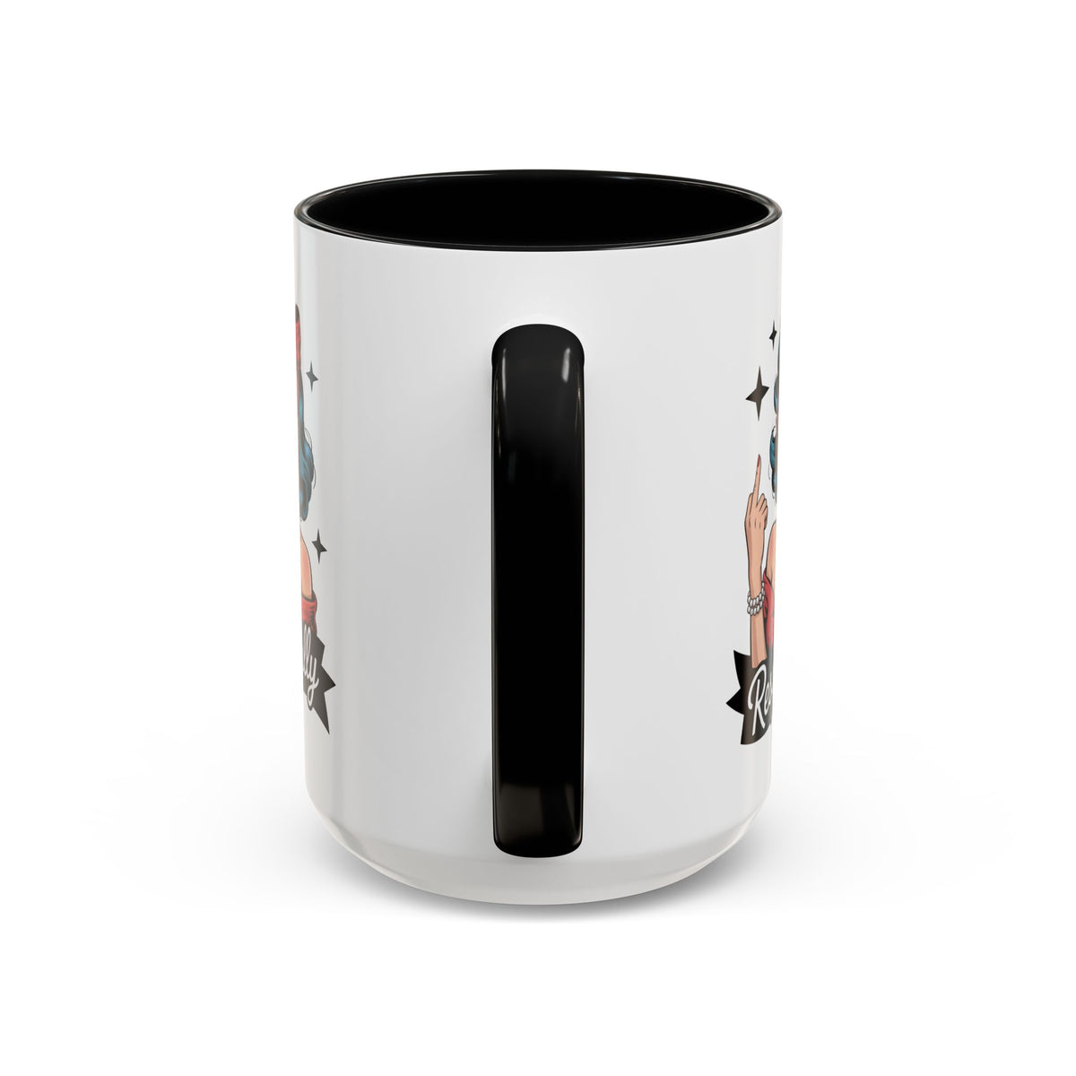 Retro Pinup Woman Saying Respectfully Mug | Vintage 50s Rockabilly, Retro, Jokes