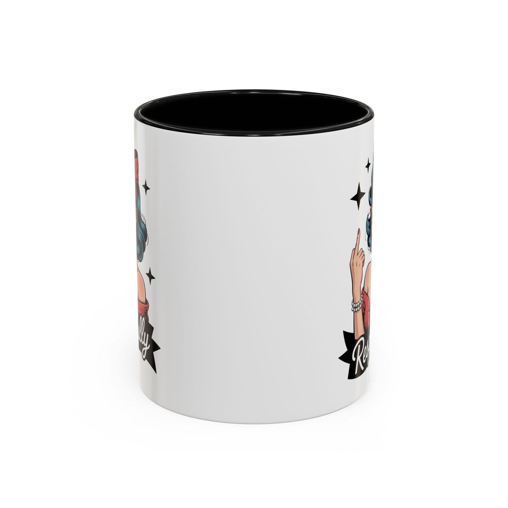 Retro Pinup Woman Saying Respectfully Mug | Vintage 50s Rockabilly, Retro, Jokes