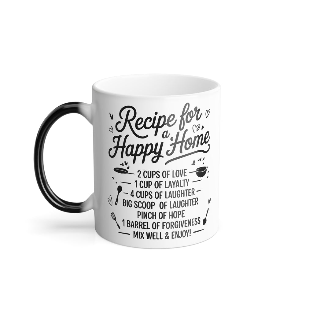 Retro Home Coffee Recipe Mug | Color Morphing 11oz, Happy Family, Home, Father