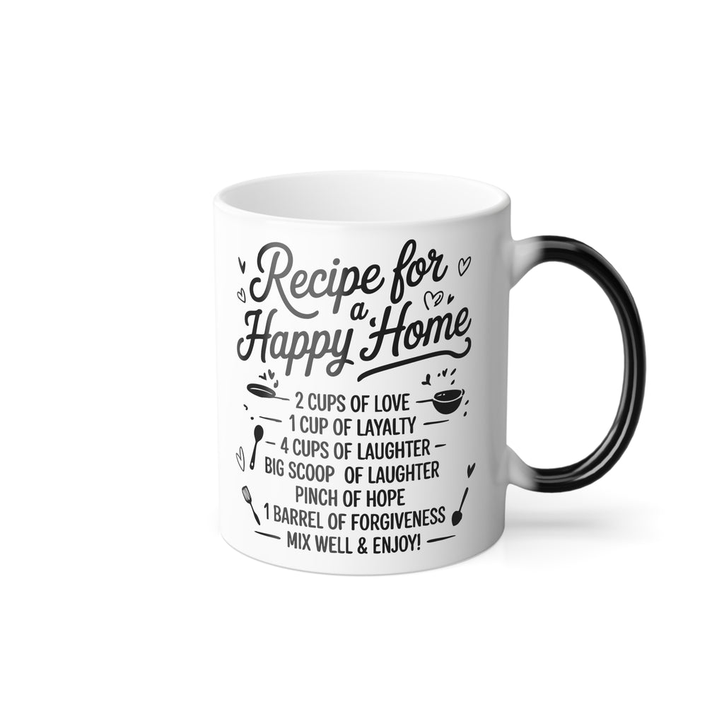 Retro Home Coffee Recipe Mug | Color Morphing 11oz, Happy Family, Home, Father