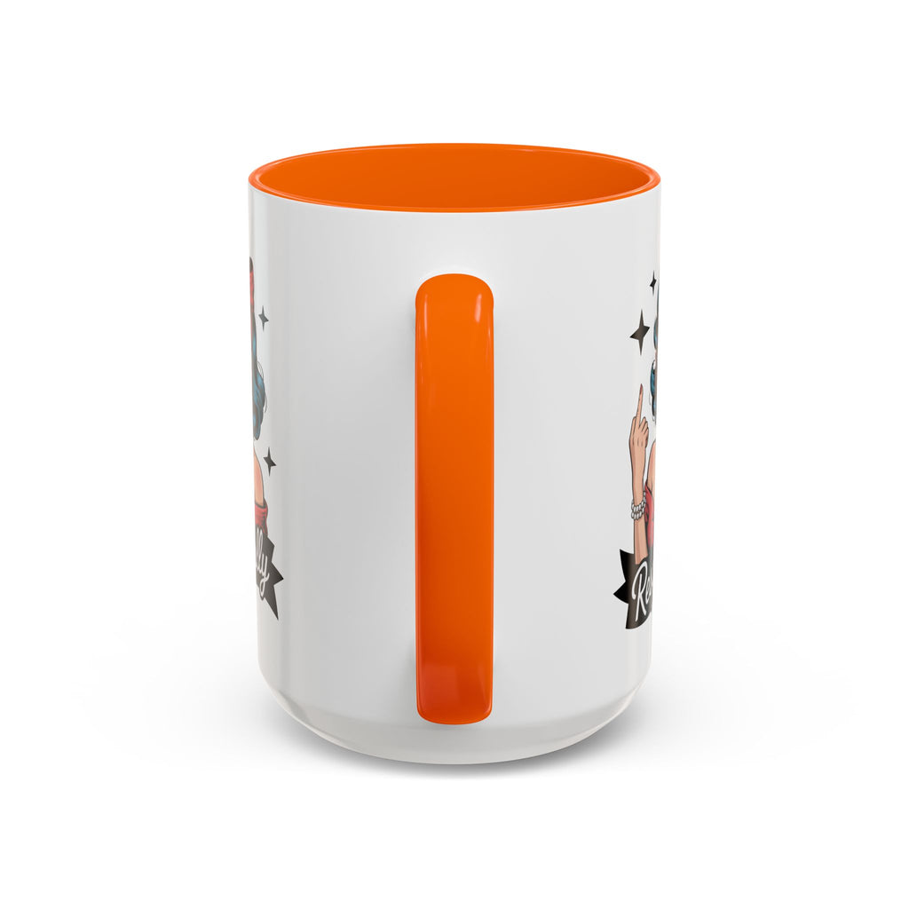 Retro Pinup Woman Saying Respectfully Mug | Vintage 50s Rockabilly, Retro, Jokes