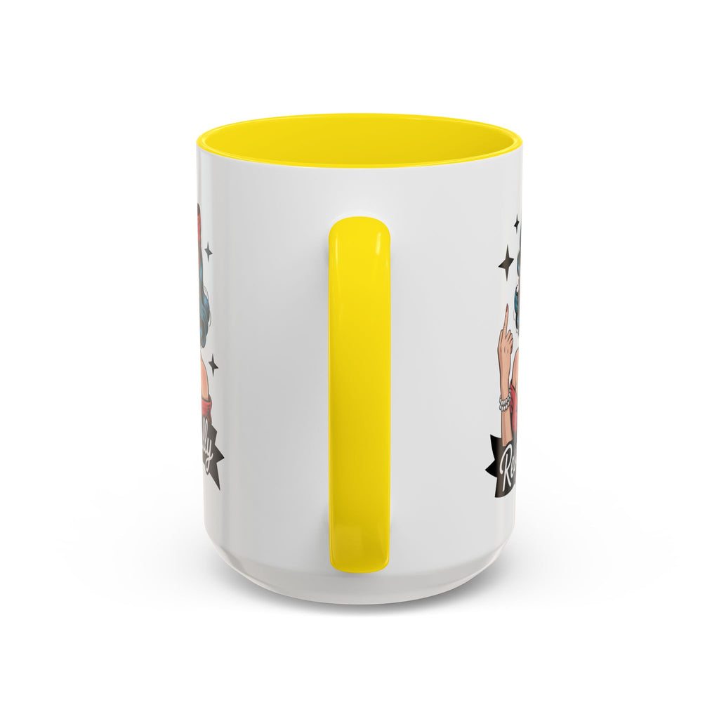 Retro Pinup Woman Saying Respectfully Mug | Vintage 50s Rockabilly, Retro, Jokes