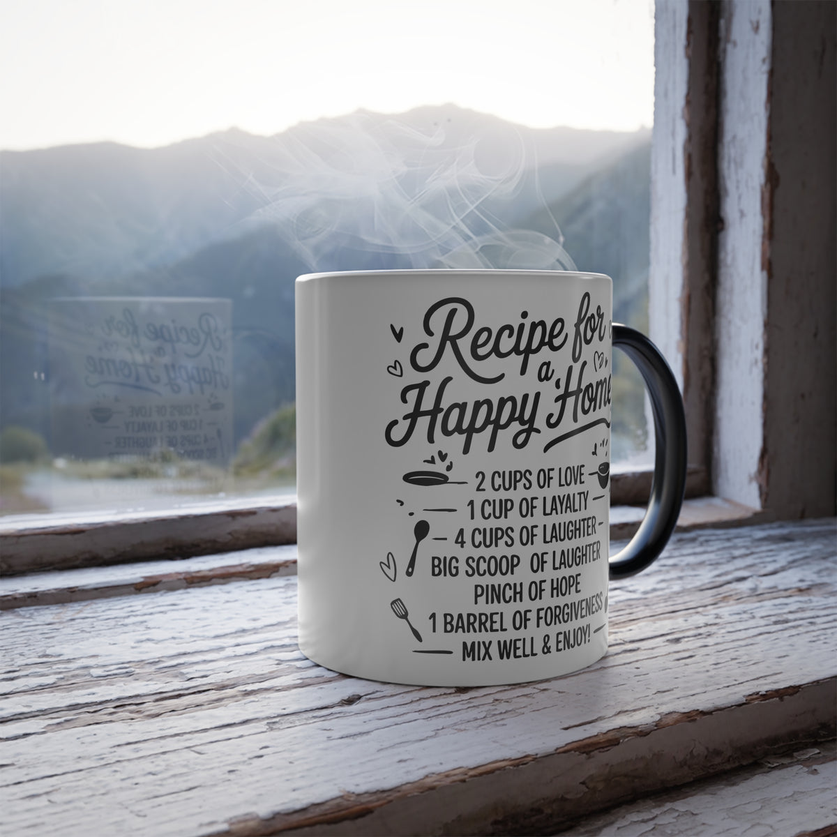 Retro Home Coffee Recipe Mug | Color Morphing 11oz, Happy Family, Home, Father