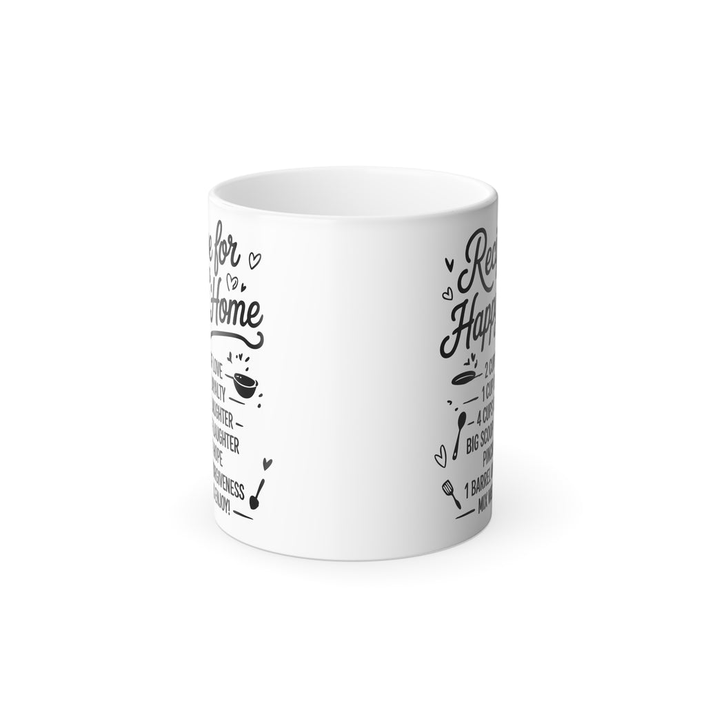 Retro Home Coffee Recipe Mug | Color Morphing 11oz, Happy Family, Home, Father