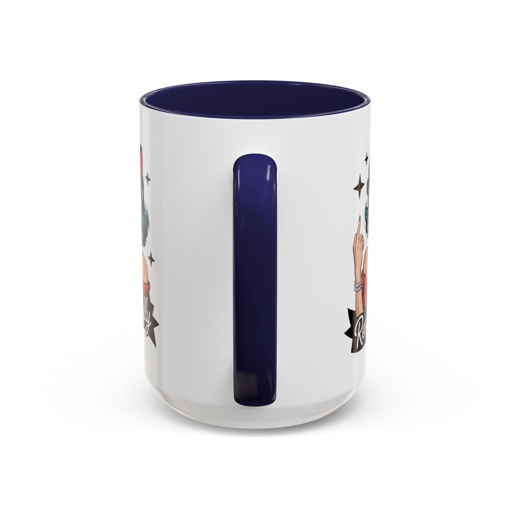 Retro Pinup Woman Saying Respectfully Mug | Vintage 50s Rockabilly, Retro, Jokes