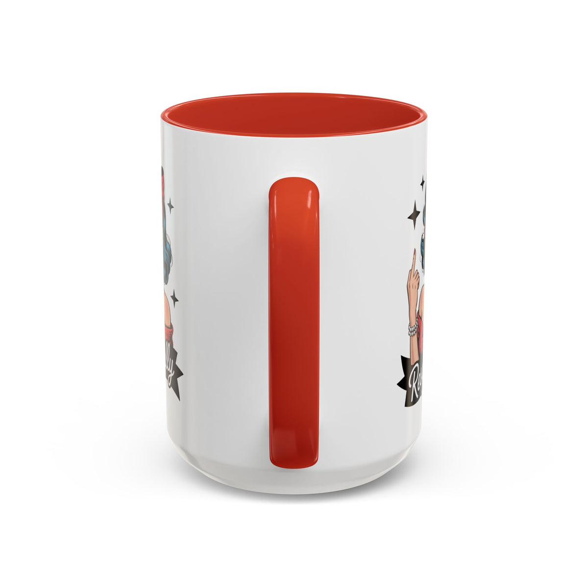 Retro Pinup Woman Saying Respectfully Mug | Vintage 50s Rockabilly, Retro, Jokes